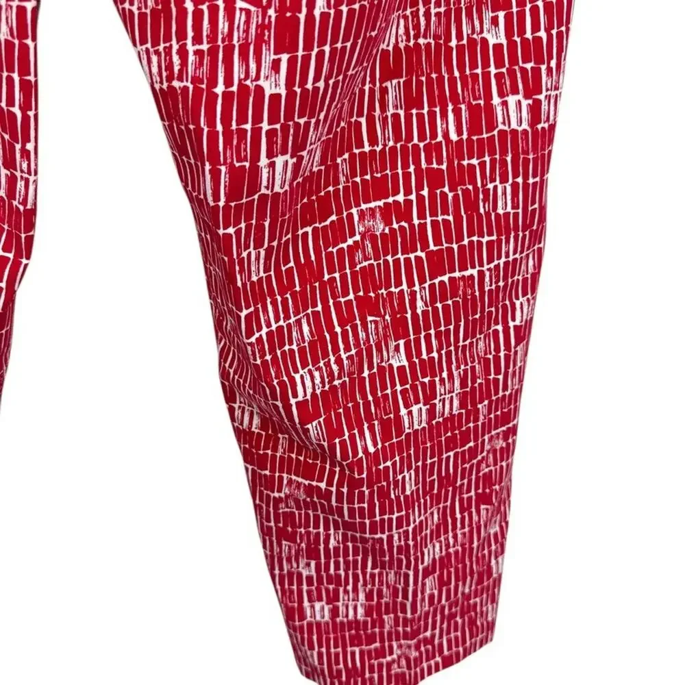 Susan Graver Womens Red White Zip Fly Stretch Elastic Waist Pants Printed 18 W - Picture 11 of 16